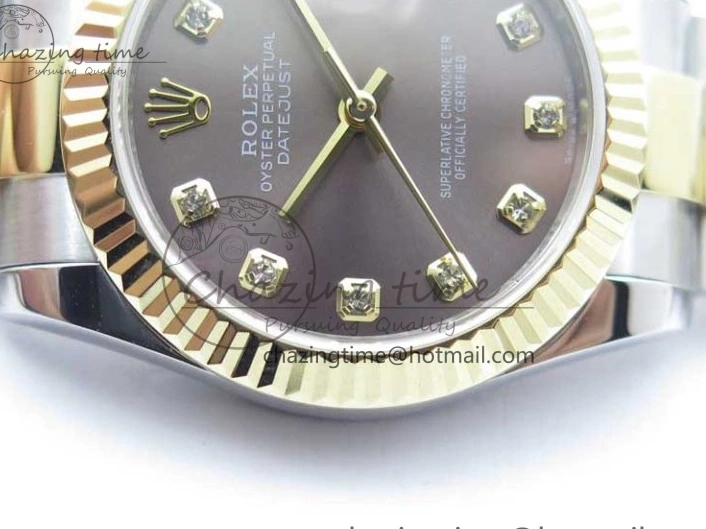 MiroTime 0127 SoftTouch Datejust 31mm 278273 SS YG BP Maker Best Edition Gray Diamonds Dial on SS YG Oyster Bracelet 2715